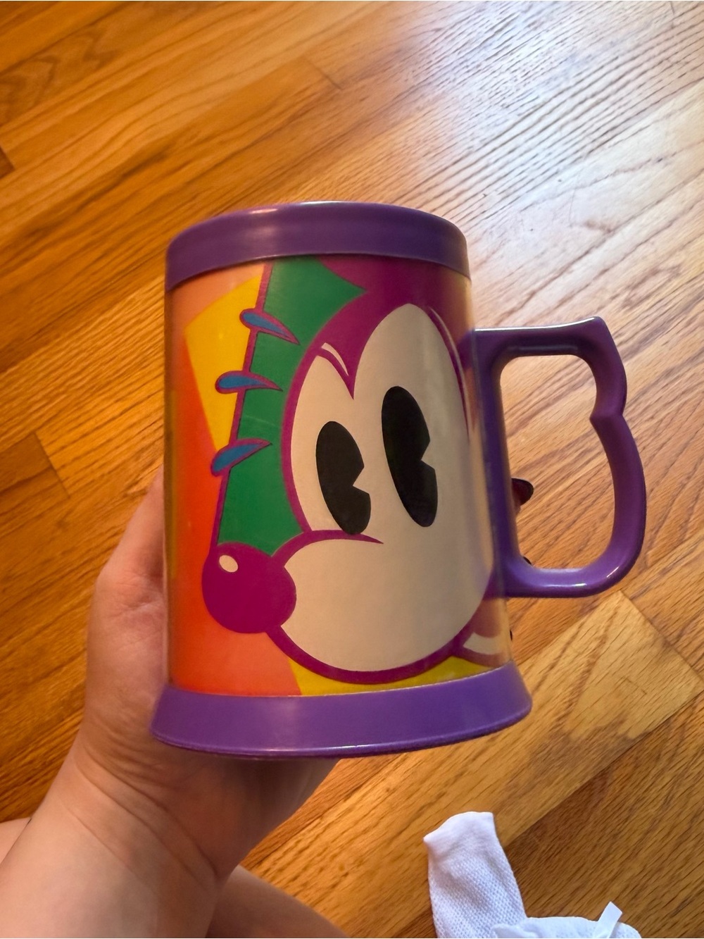 Vintage 90s MICKEY Disney pastel multicolored plastic stein / mug
